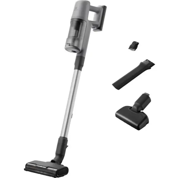 Electrolux Aspirator vertical Electrolux Seria 600 EP61AB21UG, 21.6V, 2500 mAh, recipient praf 0.5l, tub inox, perie PowerPro multisuprafete cu LED, suport de perete, tehnologie ciclonica, duza par animale, 79 dB, autonomie max 50 minute, gri urban
