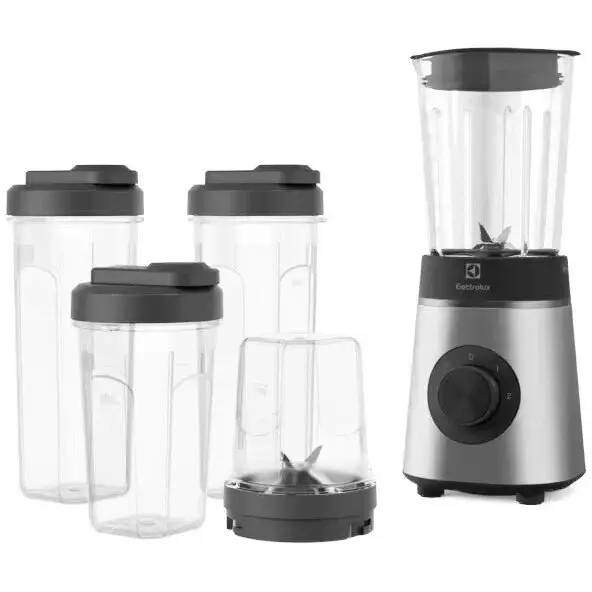 Electrolux Blender compact ELECTROLUX Create 4 E4CB1-6ST, 350W, 2 Trepte Viteza + Pulse, recipient sticla 600 ml, recipiente din Tritan (2 x 600 ml / 1 x 300 ml), rasnita, Inox