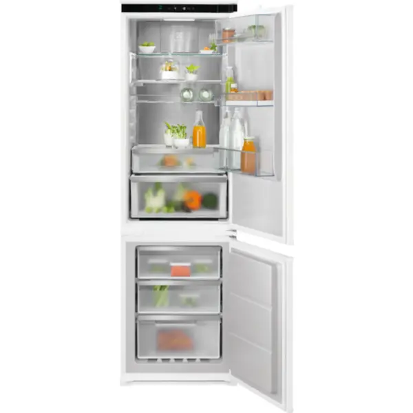 Electrolux Combina frigorifica incorporabila Electrolux ENC8MD18S, Capacitate 248 l, Multiflow, Usa reversibila, Control electronic, Fresh Frost Free, Clasa D, H 178 cm