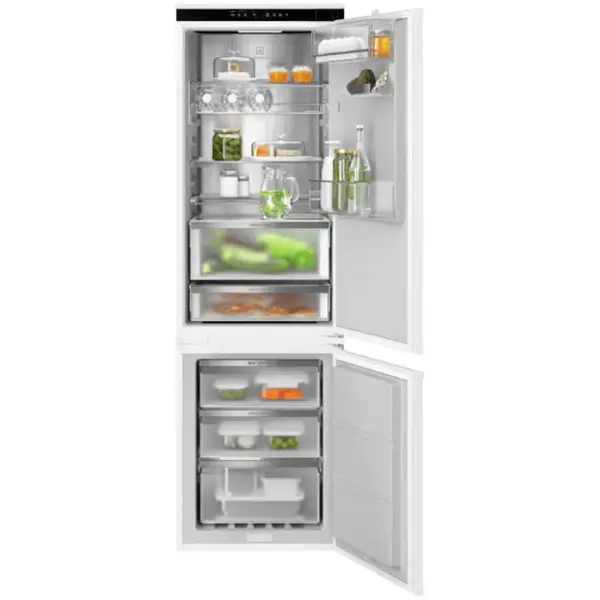 Electrolux Combina frigorifica incorporabila Electrolux ENV9MC18S, Capacitate 227 l, Frost Free - No Frost, Multiflow, Usa reversibila, Control electonic, Clasa C, H 178 cm