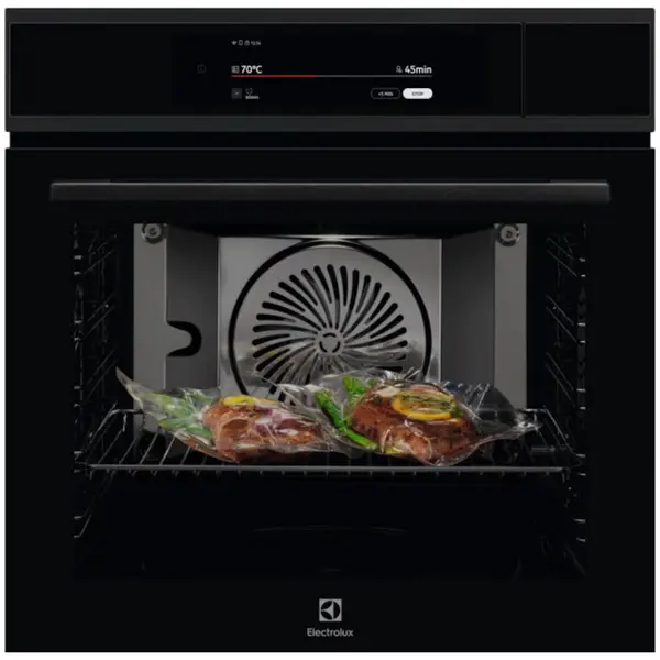 Electrolux Cuptor incorporabil Electrolux EOA9S3SH, 70 l, Gatire cu abur Sous Vide, Conectivitate WI-FI, TFT Activ, Afisaj digital, 175 de programe, Grill, Control touch, Clasa energetica A++, Sticla neagra cu insertie metalica