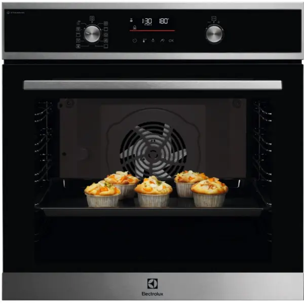 Electrolux Cuptor incorporabil Electrolux EOD6F77WX, Electric, 72 l, Autocuratare catalitica, SteamBake, Wi-Fi, Senzor gatire, Timer cu display electronic, Grill, Clasa A, Inox