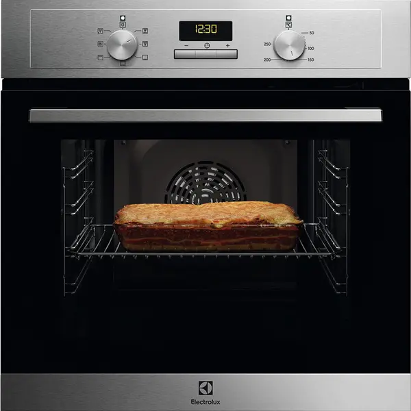Electrolux Cuptor incorporabil Electrolux EOH3F00BX, 65 l, Autocuratare catalitica, Timer electronic, Grill, Clasa A, Inox antiamprenta, Argintiu