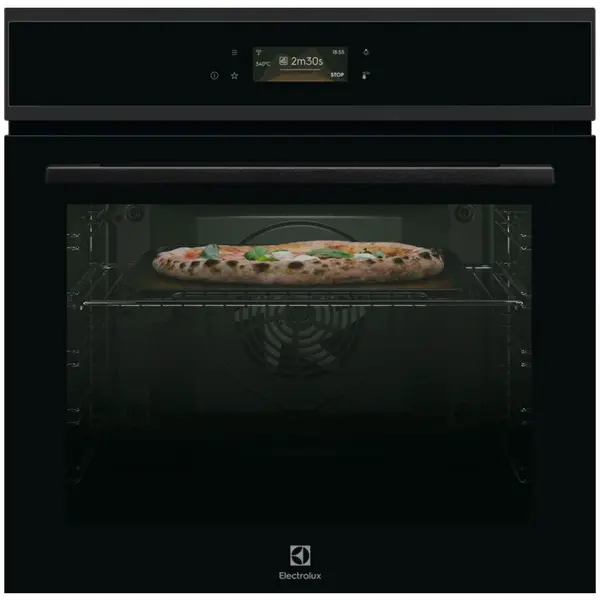 Electrolux Cuptor incorporabil Electrolux EOX8P38WH, electric, Pizza Expert, Wi Fi, curatare pirolitica, 72 l , clasa A++, Sticla neagra cu insertie metalica