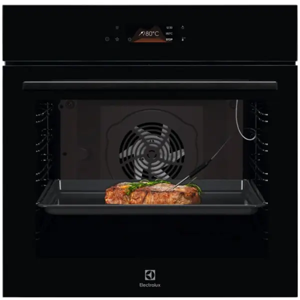 Electrolux Cuptor incorporabil Electrolux LOD8C39Z, 72 l, SteamBake-gatire cu abur, Autocuratare catalitica (spate), 169 programe, Afisaj digital, Control touch, Grill, Convectie, Clasa energetica A+, Sticla neagra