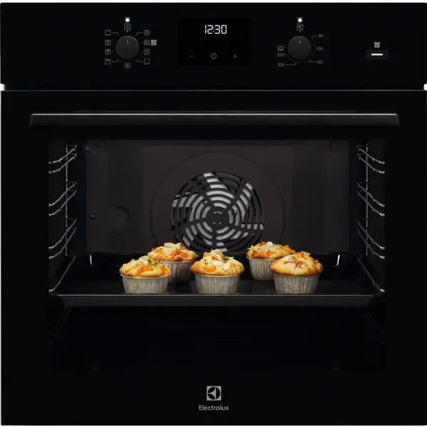 Electrolux Cuptor incorporabil EOD3C70TK Electrolux, Electric, 72 l, Autocuratare catalitica, Multifunctional, Grill, SteamBake, Convectie, Clasa A, Negru