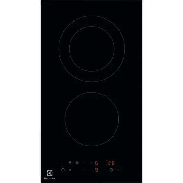 Electrolux Electrolux LHR3233CK Plita ceramica Incorporata, 2 zone de gatit, control tactil, latime 29 cm, Negru