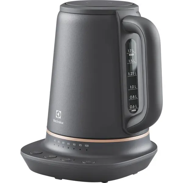 Electrolux Fierbator Electrolux E7K1-6BP, 2400W, temperaturi predefinite 40-100 ° C, Metal Perlat Negru
