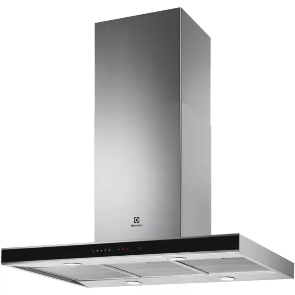 Electrolux Hota incorporabila decorativa Electrolux EFI739X, Putere de absorbtie 740 mc/h, Conectivitate plita, Functie Breeze, Iluminare LED, 90 cm, Inox
