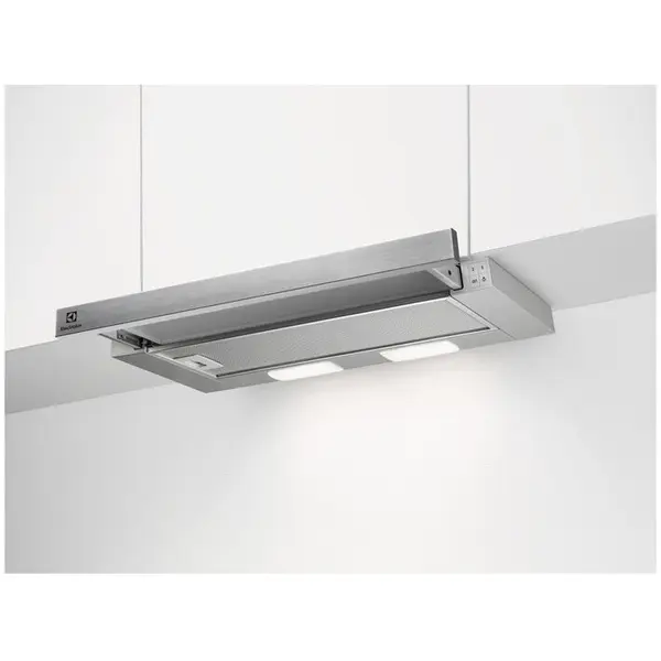 Electrolux Hota telescopica incorporabila Electrolux LFP226S, Putere de absorbtie 330 mc/h, 1 motor, 60 cm, Inox