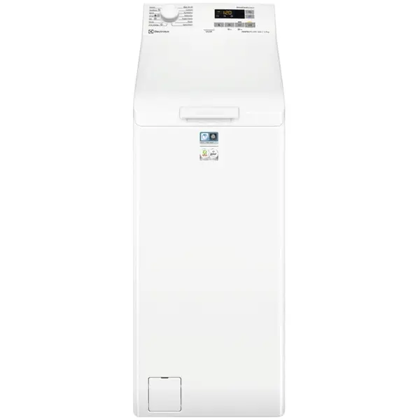 Electrolux Masina de spalat rufe cu incarcare verticala Electrolux EW6T5271E PerfectCare600, 7 kg, 1200 rpm, Clasa B, motor Inverter, SensiCare, Rapid 14min,Antialergic cu Abur, Sport,Outdoor, Denim, TimeSave, Silent, Adancime totala 60 cm, alb