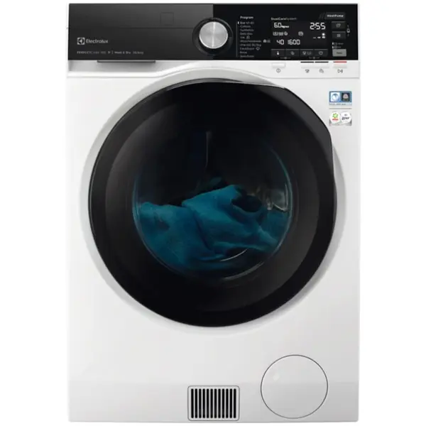 Electrolux Masina de spalat rufe cu uscator Electrolux PerfectCare900 EW9WN161BCE, Pompa de caldura, Spalare 10 kg, Uscare 6 kg, 1600 rpm, Clasa B , Wi-Fi, Motor Inverter, DualCare, Sensicare, SteamCare, Alb