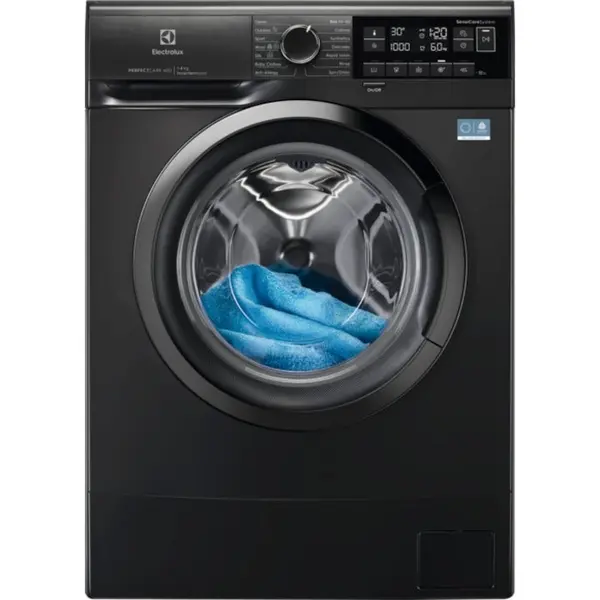 Electrolux Masina de spalat rufe slim ELECTROLUX EWS6326DXE PerfectCare600, 6 kg, 1000 rpm, Clasa A, motor Inverter, display LED, Rapid 14 min, Antialergic cu abur, Baby, Outdoor, TimeManage, SofPlus, Adancime totala 41.1 cm, Culoare DarkSilver