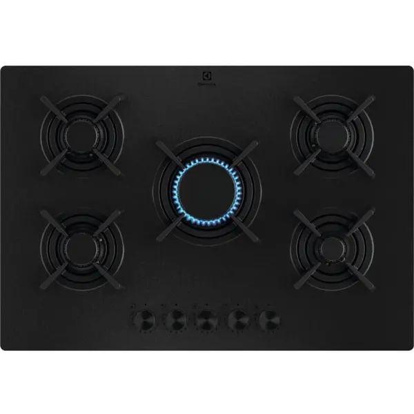 Electrolux Plita incorpolabila Electrolux KGG753723L, gaz, 5 arzatoare , 75 cm, Negru mat