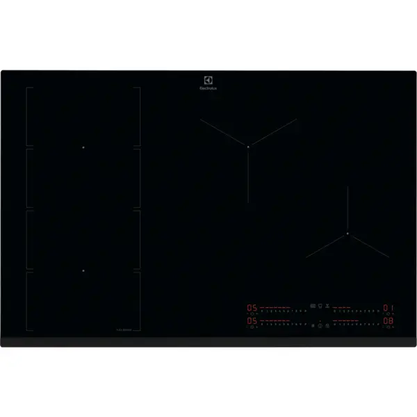 Electrolux Plita incorporabila Electrolux EIV85453, Inductie, 5 zone de gatit, Booster, Control touch, Timer, Conectivitate hota, 78 cm, Negru