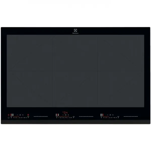 Electrolux Plita incorporabila Electrolux EIV87671, Inductie, 5 zone de gatit, Booster, Conectivitate hota, Timer electronic, Blocare de siguranta pentru copii, 78 cm, Negru