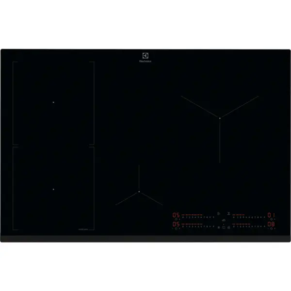 Electrolux Plita incorporata cu inductie Electrolux EIS82453 SenseBoil, Hob2Hood, functie Bridge, 80 cm, Negru