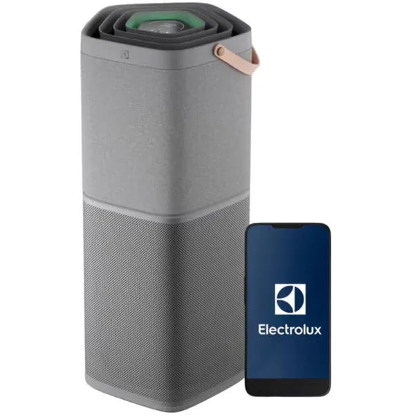 Electrolux Purificator de aer Electrolux EPO60771UG seria 600, CADR 700 mc/h, Ionizare, 5 trepte de purificare cu filtru HEPA 13 si carbon activ, Filtrare antivirala si antibacteriana, Senzor umiditate, Lumina, Temperatura, COV-total, WiFi, Gri