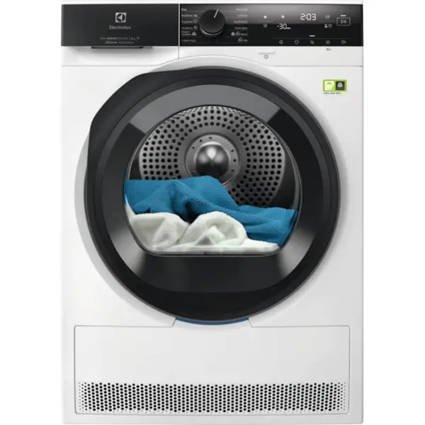 Electrolux Uscator de rufe ELECTROLUX EW9D4854KE PerfectCare900 Ecoline, pompa de caldura, 8 kg, A, Wi-Fi, refrigerant ecologic R290 (GWP 3), motor Inverter, senzori 3DSense+Delicate Care+ SmartSelect, certificare WoolmarkGreen, alb