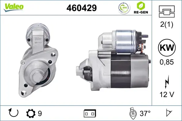 Electromotor (12V, 0,85kW, reconditionat) potrivit DACIA LOGAN, LOGAN II, LOGAN MCV II, SANDERO, SANDERO II; NISSAN KUBISTAR; RENAULT CLIO I, CLIO II, CLIO II HATCHBACK, CLIO III 1.0-3.0 04.92-
