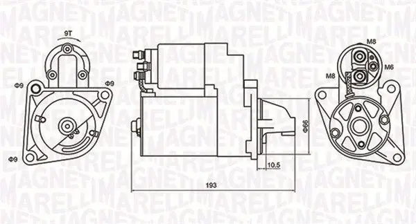 Electromotor (12V, 1,1kW) ALFA ROMEO 145, 146, 147, 155, 156, 166, GT, GTV, SPIDER; FIAT BARCHETTA, BRAVA, BRAVO I, COUPE, MAREA, PUNTO, STILO; LANCIA DEDRA, DELTA II, KAPPA, LYBRA 1.4-2.4 intre 1994-