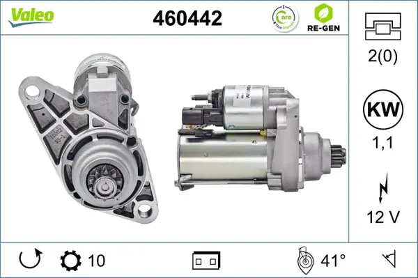 Electromotor (12V, 1,1kW, reconditionat) potrivit AUDI A1, A3; SEAT ALTEA, ALTEA XL, CORDOBA, IBIZA III, IBIZA IV, IBIZA IV SC, IBIZA IV ST, IBIZA IV HATCHBACK, LEON 1.2-2.0 10.99-05.22