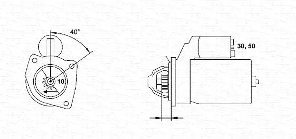 Electromotor (12V, 1,4kW) potrivit FORD COUGAR, FOCUS I, MONDEO I, MONDEO II, TOURNEO CONNECT, TRANSIT CONNECT; RENAULT TRAFIC II 1.6-2.0 02.93-12.18