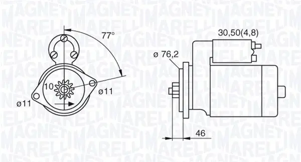 Electromotor (12V, 1,7kW) potrivit AUDI A3, TT; DODGE RAM 3500; SEAT ALTEA, ALTEA XL, LEON, TOLEDO III; SKODA OCTAVIA II, SUPERB II; VW EOS, GOLF IV, GOLF PLUS V, GOLF V, JETTA III 1.8-5.9D 01.93-