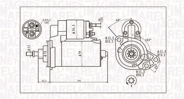 Electromotor (12V, 1,7kW) VW CADDY I, GOLF II, JETTA II, PASSAT, TRANSPORTER III, TRANSPORTER IV 1.6D-2.8 intre 1981-2003