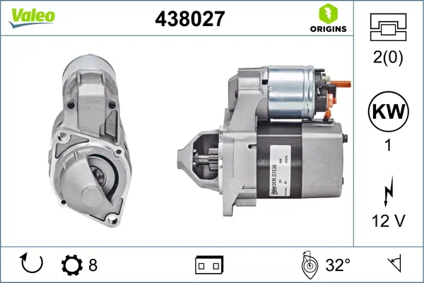 Electromotor (12V, 1kW) potrivit MERCEDES A (W168), A (W169), B SPORTS TOURER (W245) 1.5-2.0CNG 07.97-06.12