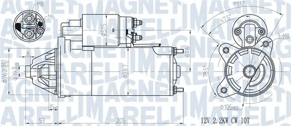 Electromotor (12V, 2,2kW) potrivit FORD ESCORT CLASSIC, ESCORT IV, ESCORT V, ESCORT V EXPRESS, ESCORT VI, ESCORT VI KOMBI, FIESTA III, FIESTA IV, FIESTA HATCHBACK, FIESTA MINIVAN 1.8D 01.89-11.04