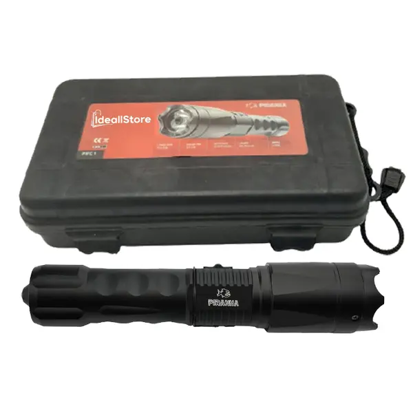 Electrosoc autoaparare DEPOX , Piranha Attack, lanterna, full metal, 3800 kw, negru
