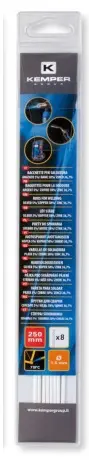 Electrozi de sudură Kemper – cupru și argint, 1,5 mm, 250 mm, 6 bucăți