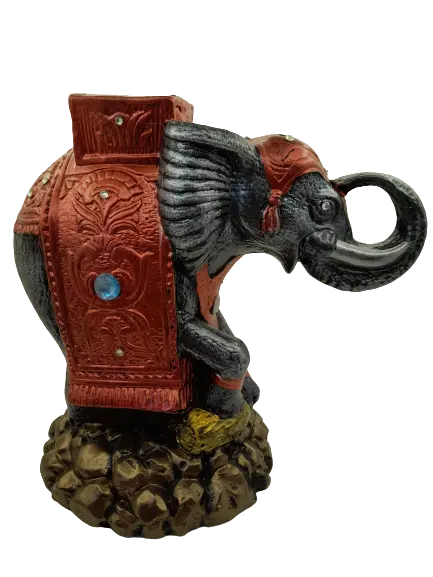 Elefant decorativ pentru interior, Rasina, Multicolor, 25 cm