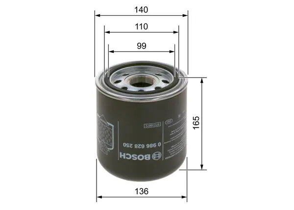 Element filtrant uscator aer, compresor BOSCH 0 986 628 250