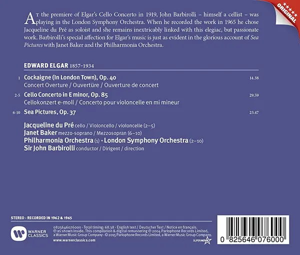 Elgar: Cello Concerto. Sea Pictures | Edward Elgar, Jacqueline Du Pre, John Barbirolli