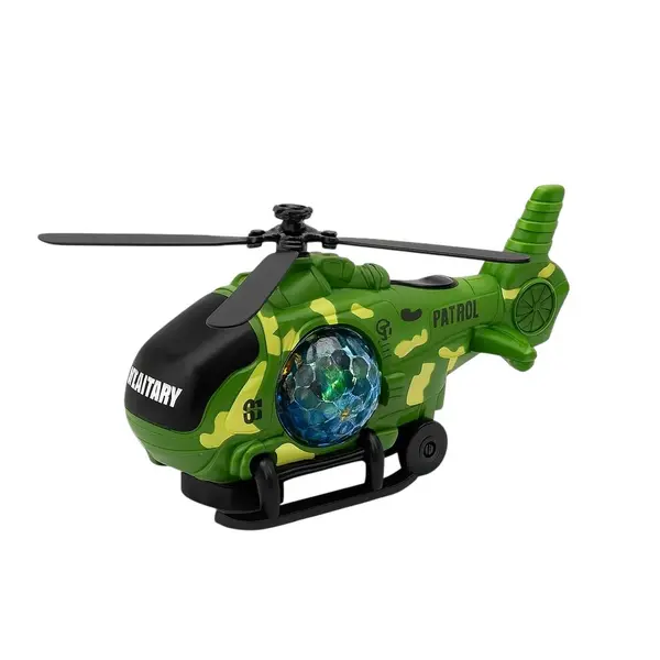 Elicopter militar cu lumini 3D si efect de aburi - jucarie copii 3+