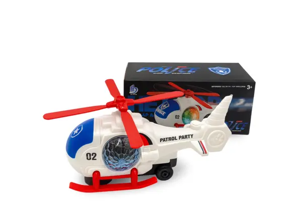 Elicopter Police 19.5x10 cm - Scoate Fum, Lumini, Sunete, Se Misca