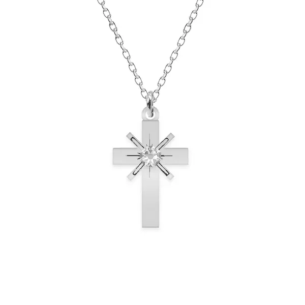 Elif - Colier personalizat cruce din argint 925 si Cristal Swarovski