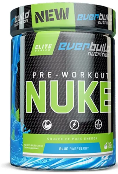 Elite Pre-workout Nuke, zmeură albastră, 180 g, Everbuild