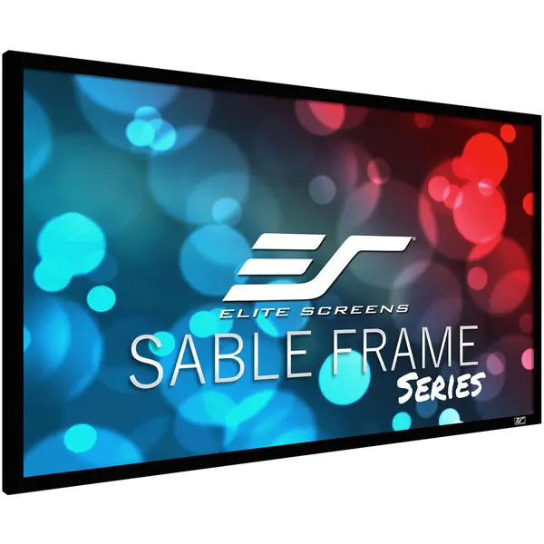 ELITESCREENS Ecran proiectie cu rama fixa, de perete, 243.6x136.9, Elitescreens SABLEFRAME ER110WH, Format 16:9, rama catifelata