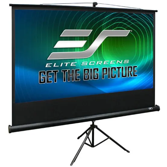 ELITESCREENS Ecran proiectie cu trepied, 266 x 149 cm, profesional, EliteScreens T120UWH Negru, Format 16:9