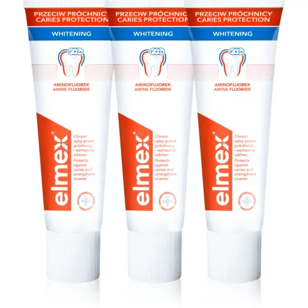 Elmex Caries Protection Gentle White pasta de dinti pentru albire cu flor 3x75 ml