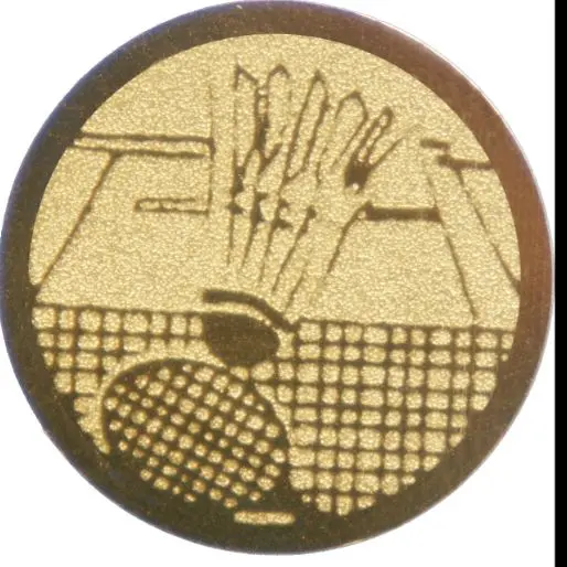 Emblema medalie cupa simbol Badminton 25mm, aurie