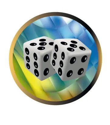 Emblema medalie cupa simbol Dice 50mm - Colorata