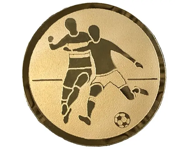 Emblema medalie cupa simbol Fotbal autoadeziv, 25mm, aurie