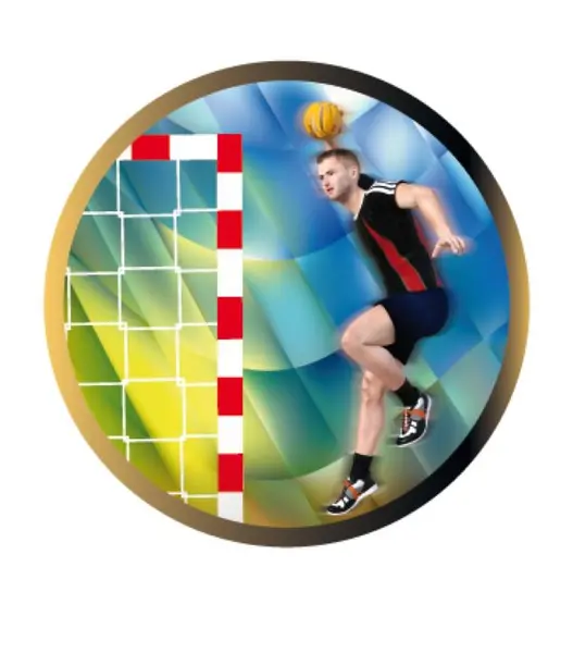 Emblema medalie cupa simbol handbal 50mm - Colorata