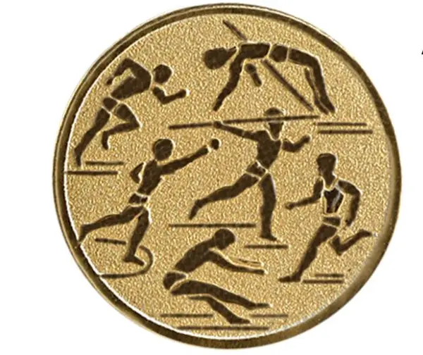 Emblema pentru medalie cupa simbol Atletism 25mm, aurie -