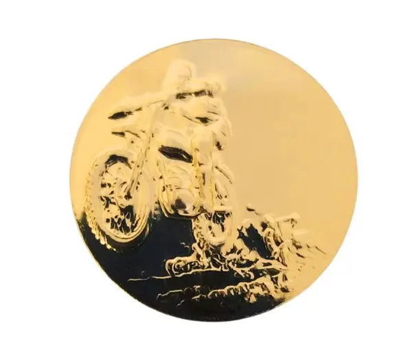 Emblema pentru medalie cupa simbol Motocros 25mm, aurie -