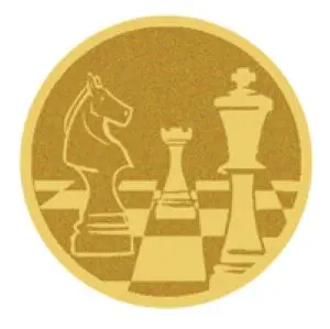 Emblema pentru medalie cupa simbol sah 25mm - Autoadeziva